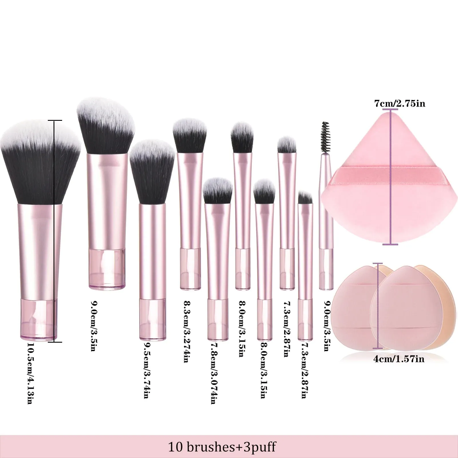 10Pcs Mini Makeup Brush Set with Storage Bag