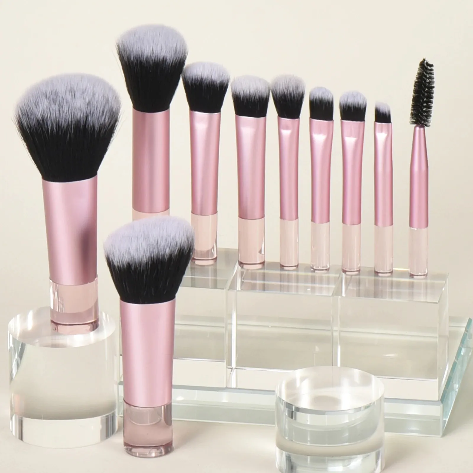 10Pcs Mini Makeup Brush Set with Storage Bag