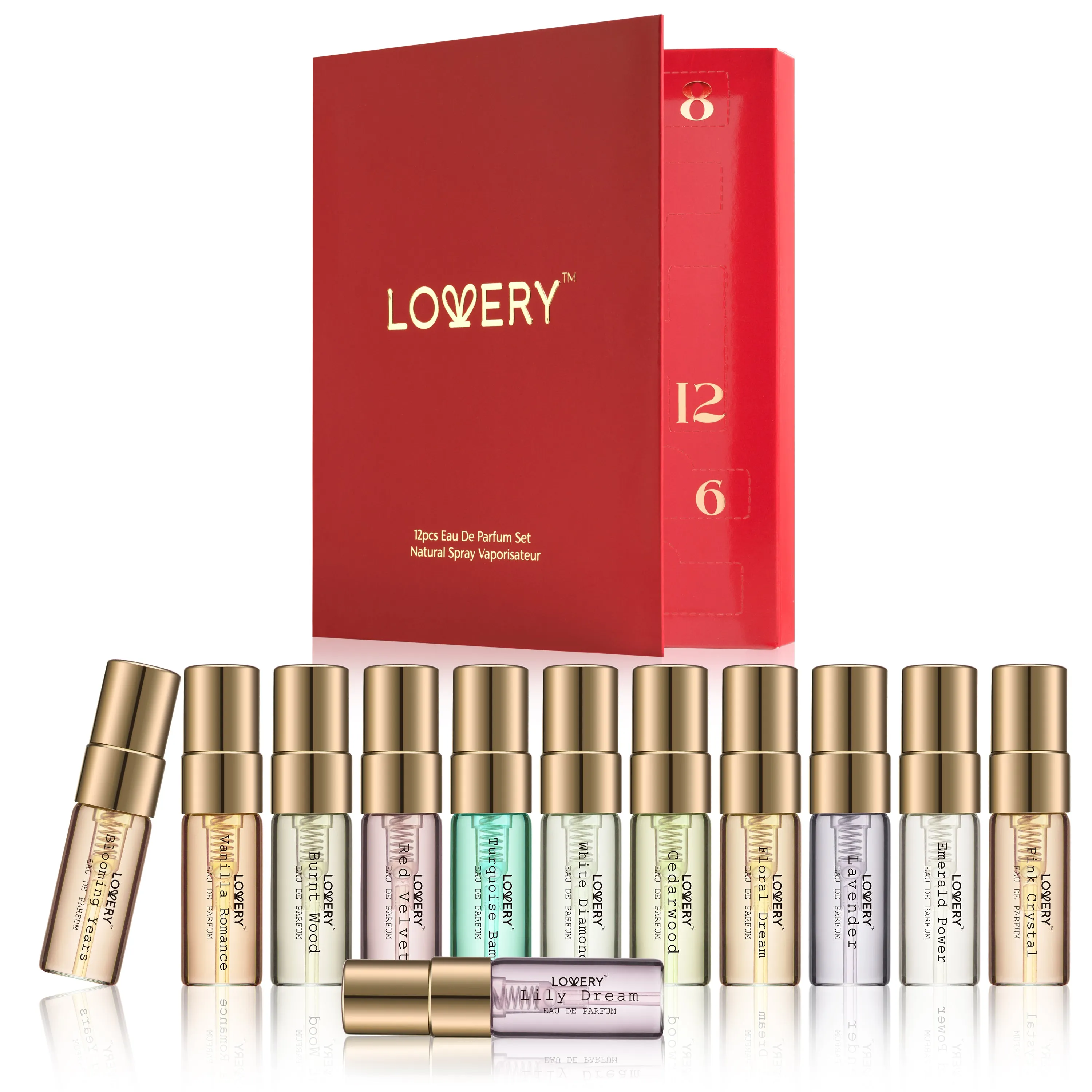 12 Days of Glow, 12-Pc. Assorted Sampler Travel Perfume Gift Set
