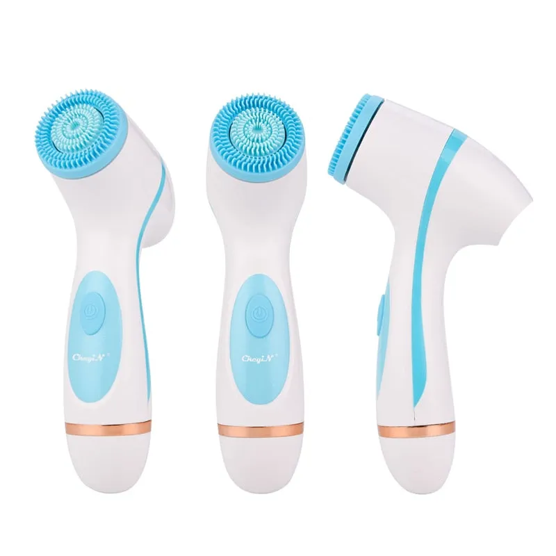 3 In 1 Electric Silicone Facial Cleansing Brush USB Rechargeable Face  Massager Pore Cleaner Skin Peeling Blackhead Remover Tool