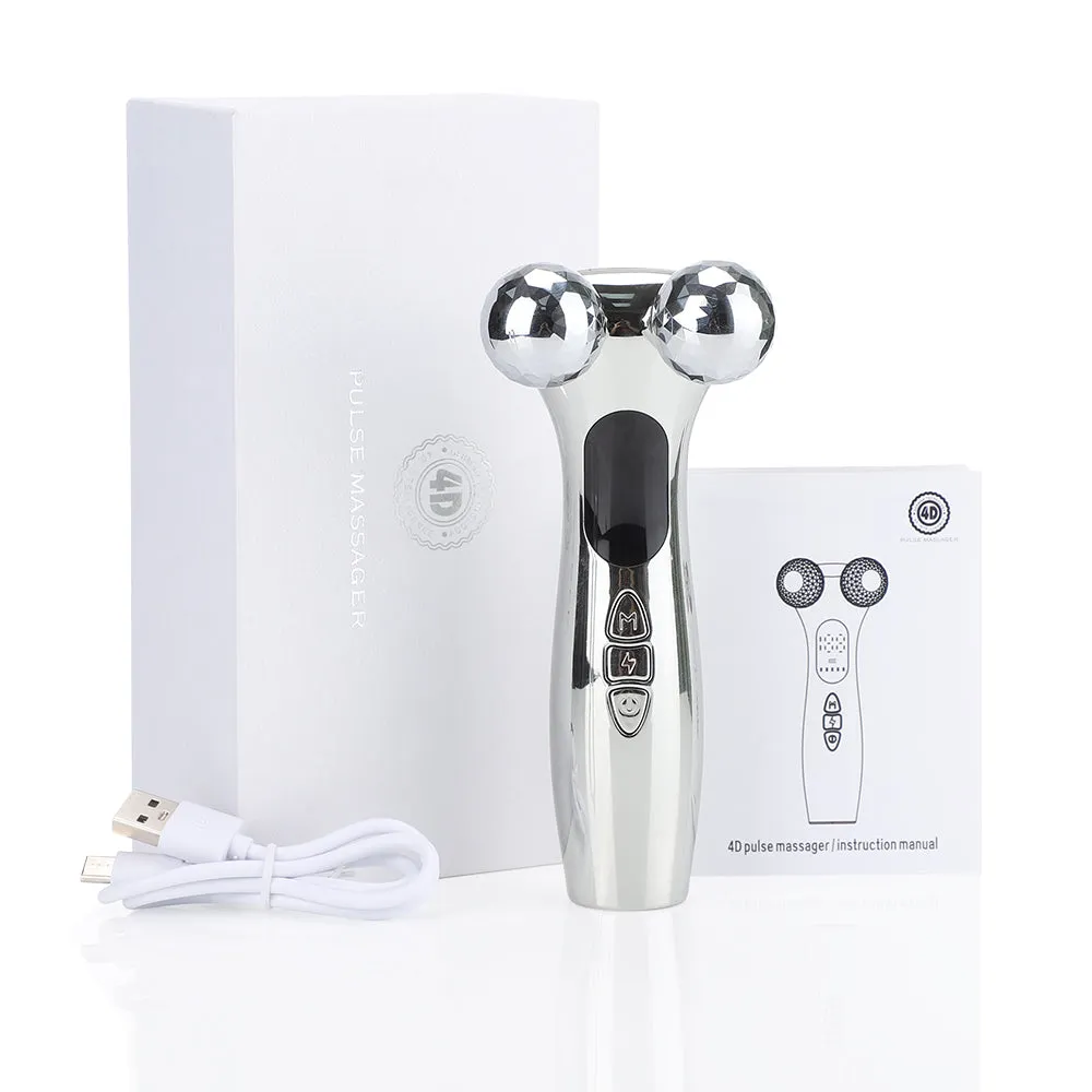 4D Roller Electric Micro-current Facial Lifting Massager