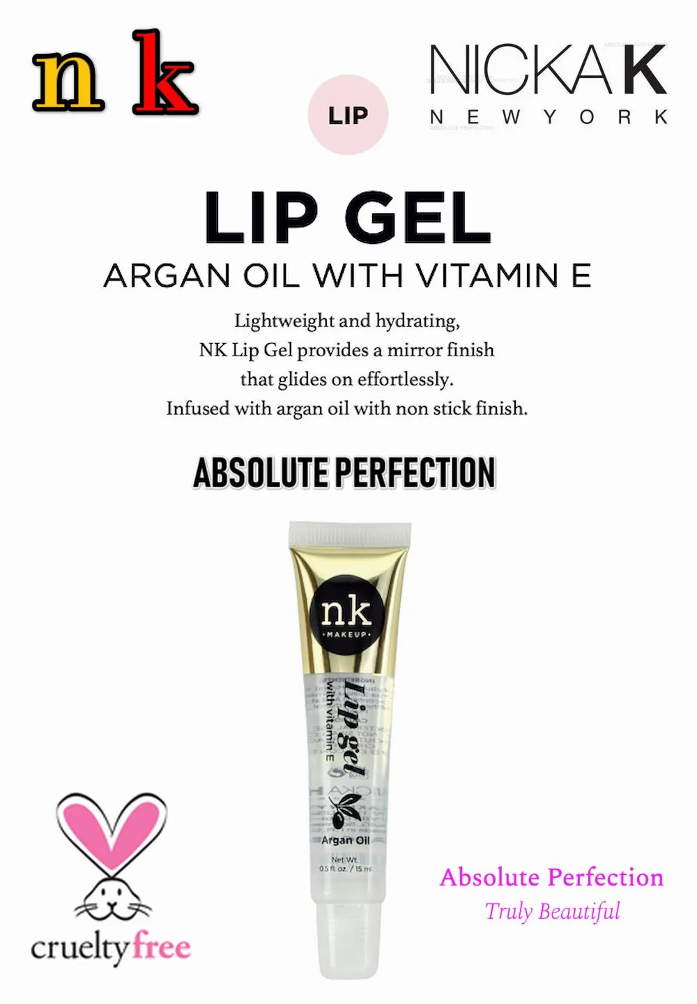 5 Flavors NK Hydrating Lip Gel Rosehip Argan Oil Mint Aloe Clear Moisturizing Clear Gloss