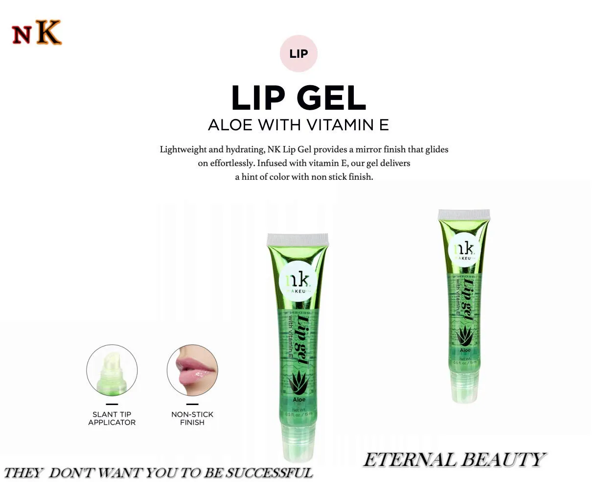 5 Flavors NK Hydrating Lip Gel Rosehip Argan Oil Mint Aloe Clear Moisturizing Clear Gloss