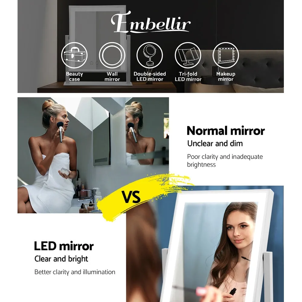 Adjustable LED Makeup Mirror 25x30cm Rotation | Embellir