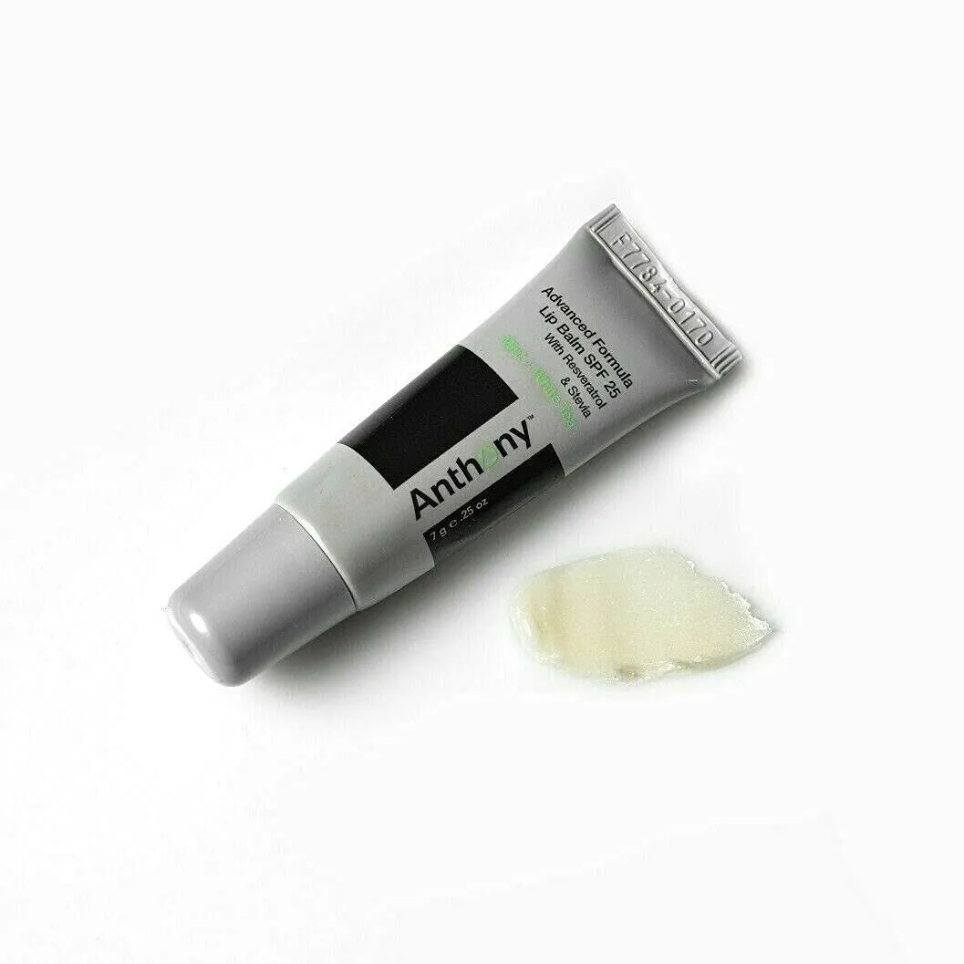 Anthony Mint & White Tea Advanced Formula Lip Balm SPF 25, Contains Green Tea Extract, Shea Butter, Avocado Oil, Vitamin E, Moisturizes, Conditions, Soothes and Protects Lips Mint and White Tea