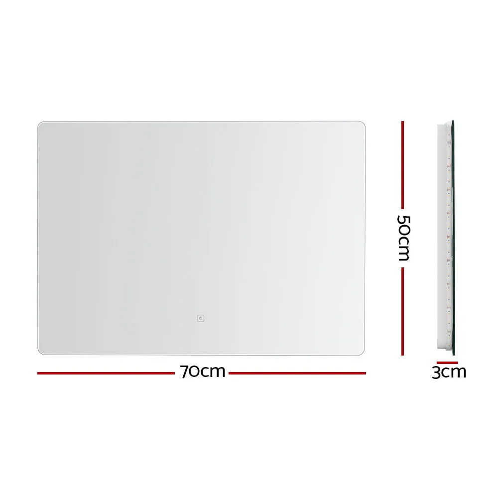 Anti-Fog LED Bathroom Mirror 70x50cm Touch Control - Embellir