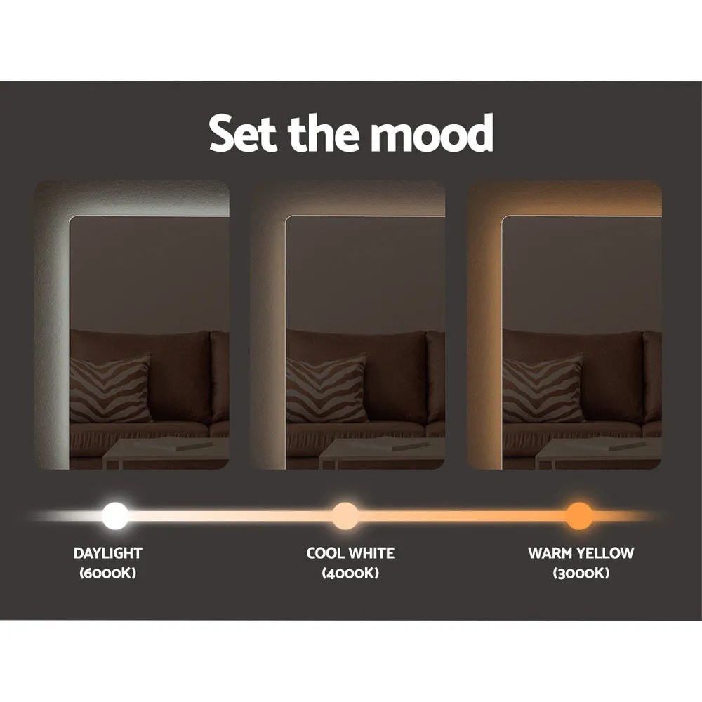 Anti-Fog LED Bathroom Mirror 70x50cm Touch Control - Embellir