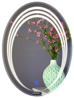 ARANAUT Oval Shaped Mirror, LED illuminated Vanity Mirror with Touch Sensor, Wall Mounted Mirror for Bathroom, bedroom & makeup room (Size: 12x18 inches, White Light (828))