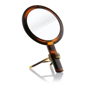Beautifive Hand Mirror, Hand Held Mirrors with Adjustable Handle，1x/7x Magnifying Double Sided Handheld Makeup Mirror with Stand for Vanity Beauty Travel Table Shaving Bathroom Amber Color 1X/7X