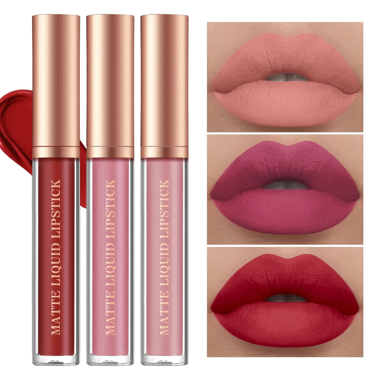 BestLand 12Pcs Matte Liquid Lipstick   Lip Liner Pens Set, One Step Lips Makeup Sets Pigment Velvety Nude Lip Stain Waterproof Long Wear Lip Gloss Make up Gift Set (Set C)