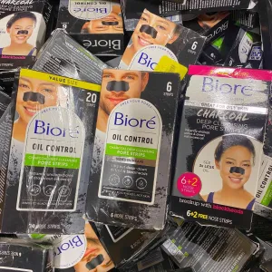 Biore Charcoal Deep Cleansing Pore Strips 6 2 Free Nose Strips, Biore Oil Control 20 Nose strips, Biore Oil Control (50 Pcs Lot)