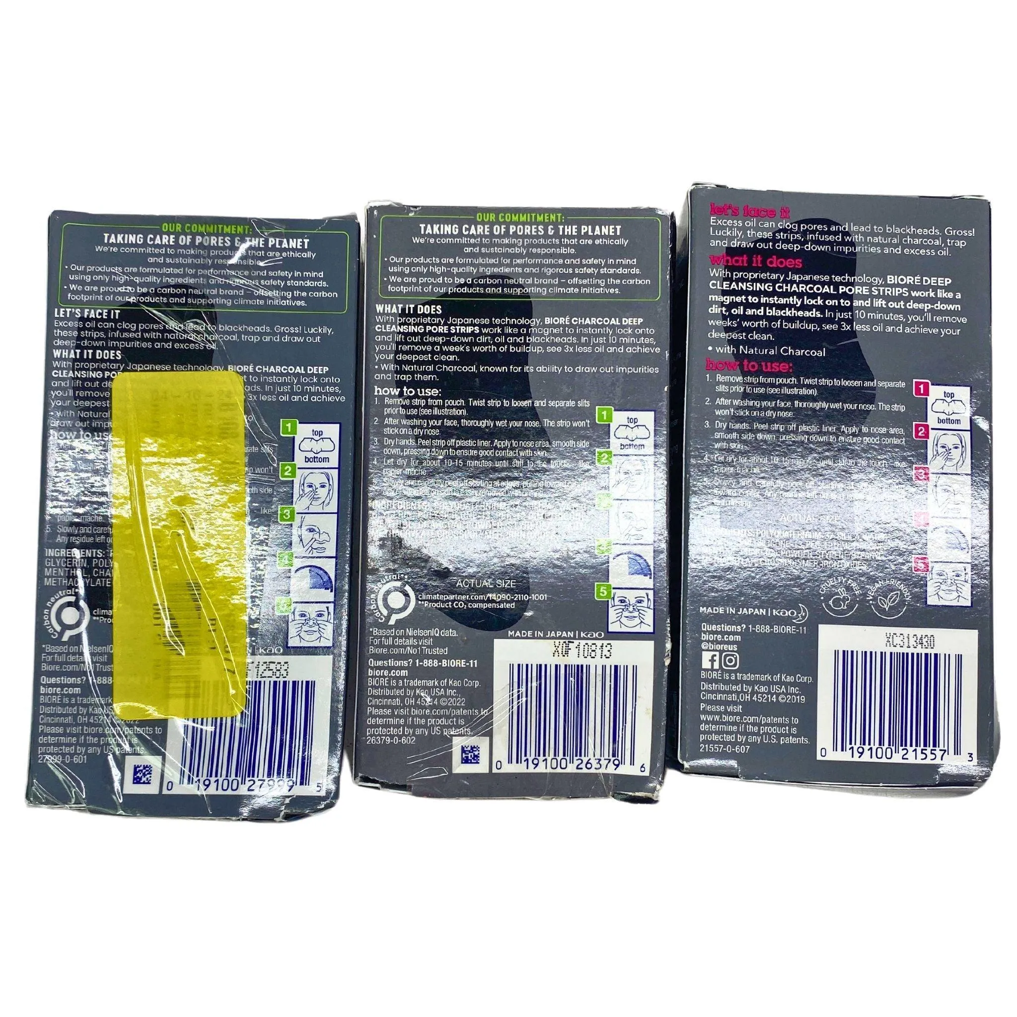 Biore Charcoal Deep Cleansing Pore Strips 6 2 Free Nose Strips, Biore Oil Control 20 Nose strips, Biore Oil Control (50 Pcs Lot)