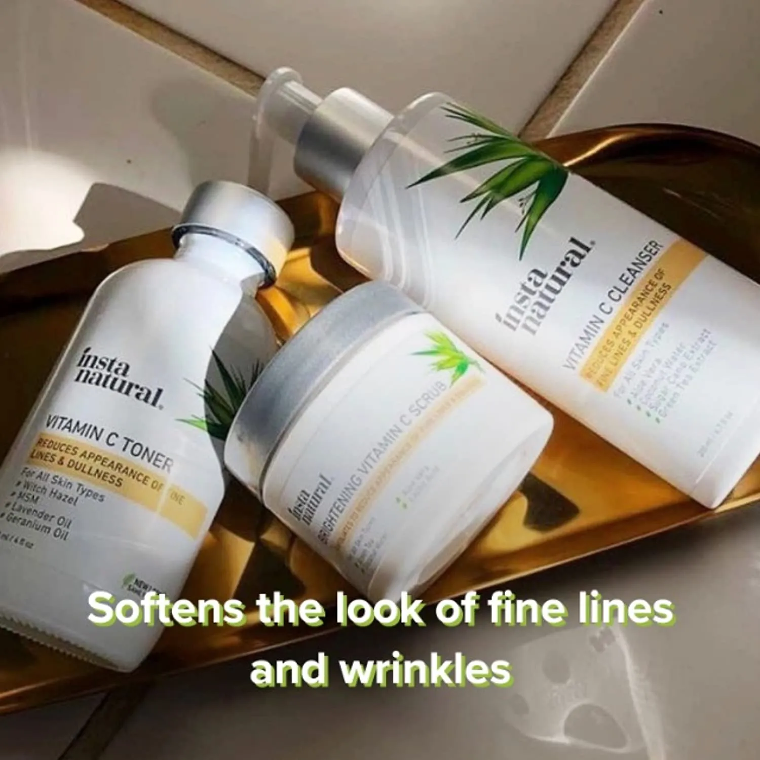 Brightening Vitamin C Face Scrub - Natural Cleansing Exfoliator - Blackhead Reducing Facial Mask - Deep Pore Cleanser - Gentle Exfoliant - Oily, Dry & Sensitive Skin - Green Tea & Coconut Water - 2oz