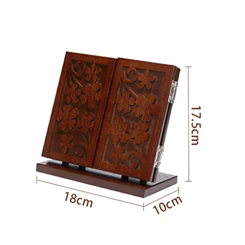 CALANDIS Antique Style Wood Cosmetic Mirror Panoramic Dressing Mirror Beauty Gifts Dark Wood Color
