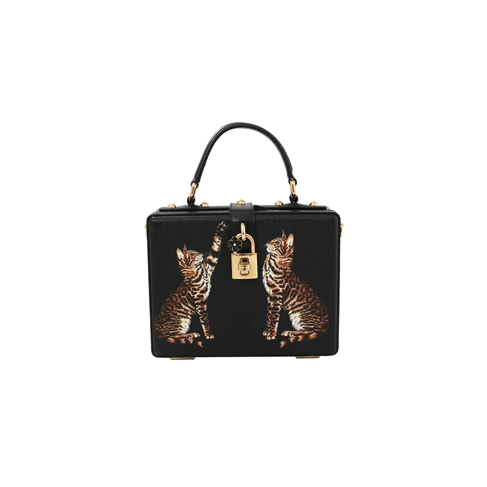 Cat Print Box Bag
