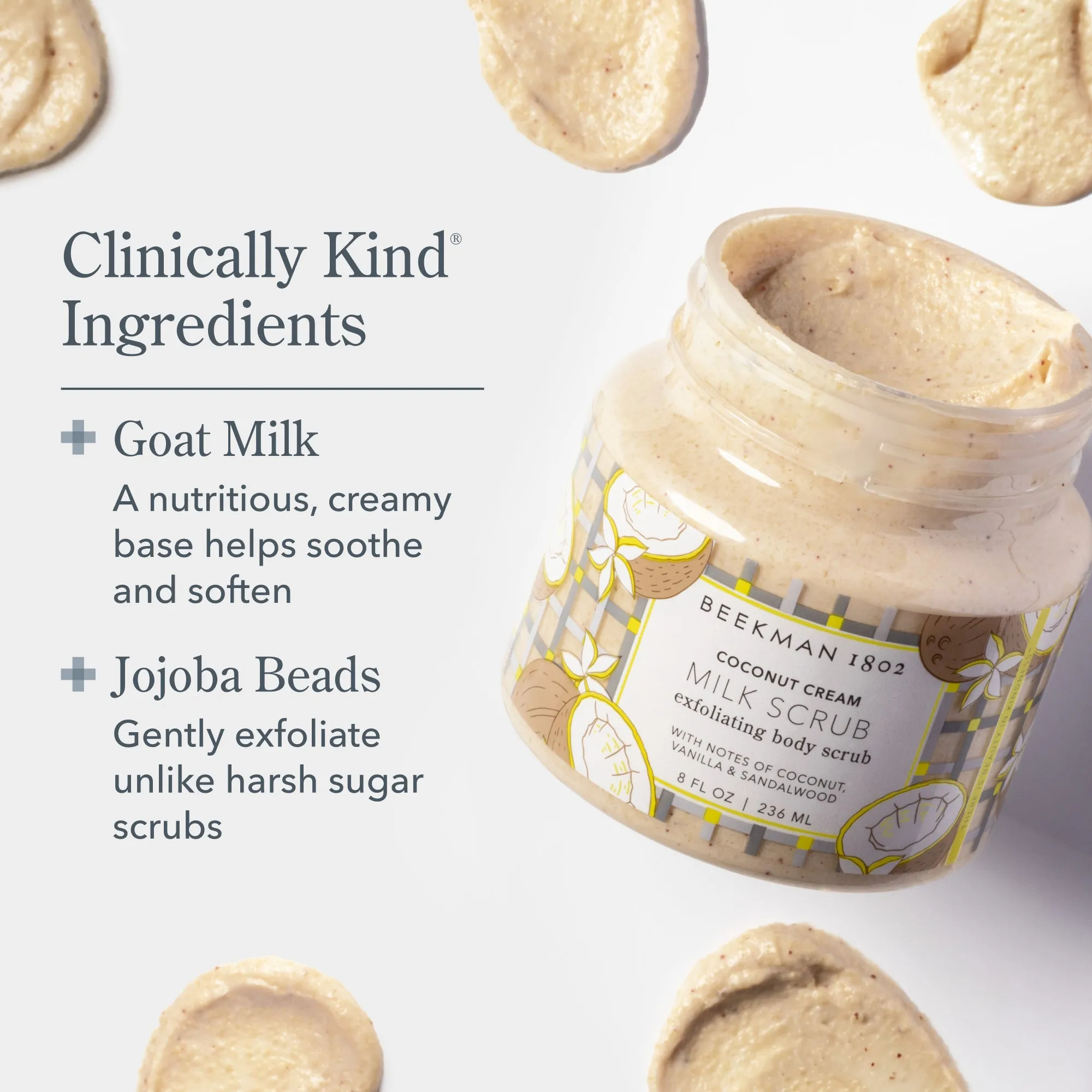 Coconut Cream Milk Scrub Oat & Goat Milk Exfoliating Body Polish