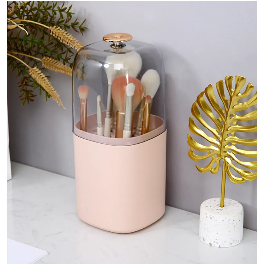 Countertop Waterproof Cosmetic Brushes Organizer With Lid 438773