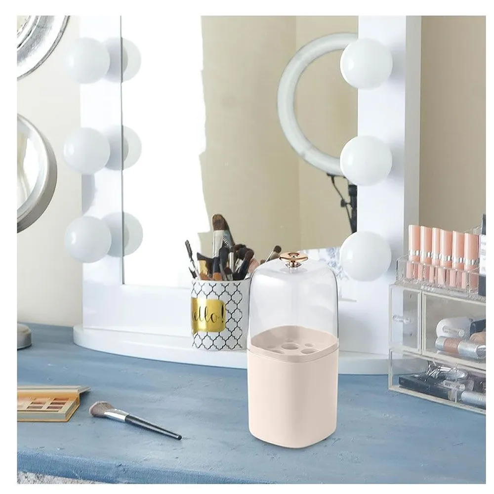 Countertop Waterproof Cosmetic Brushes Organizer With Lid 438773