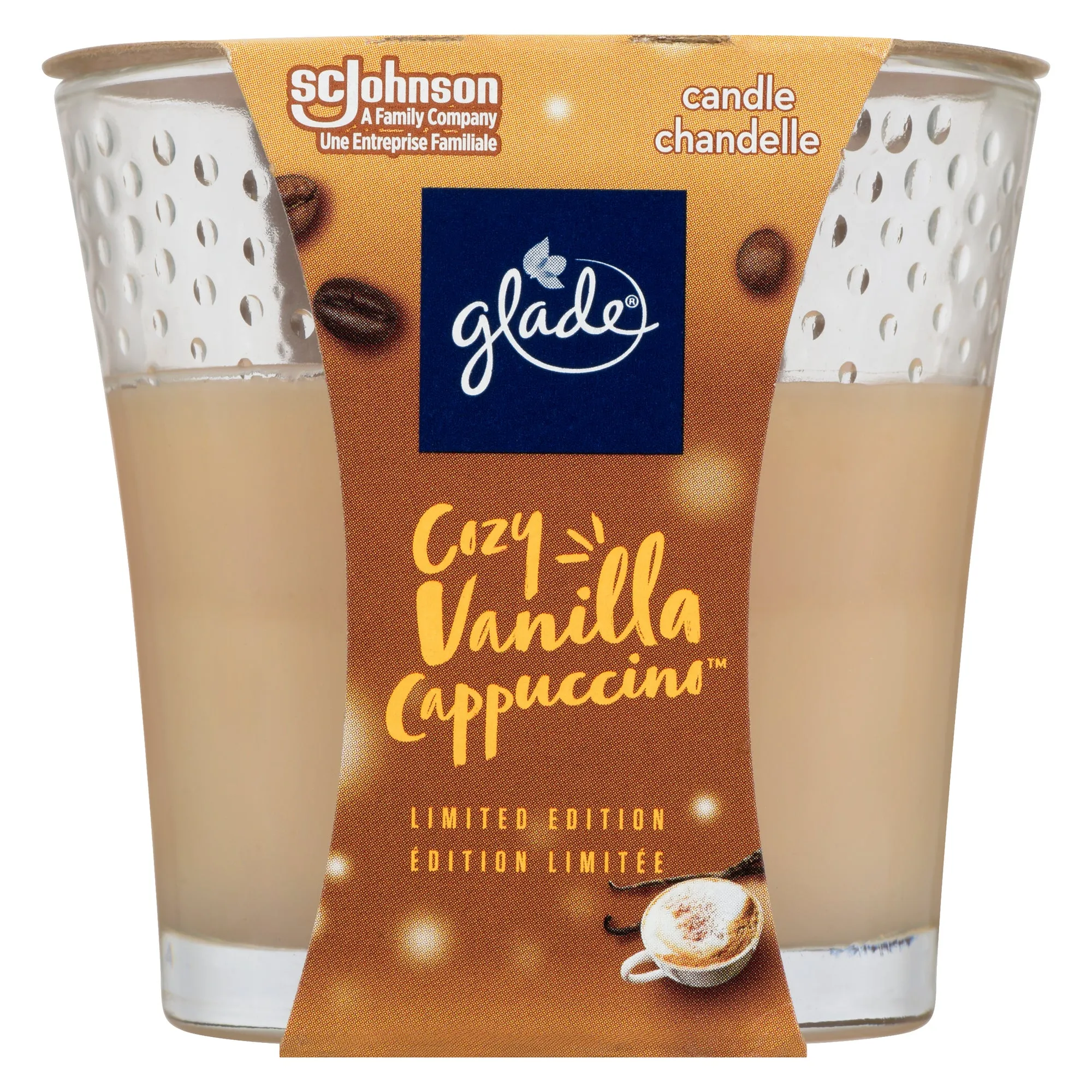 Glade Cozy Vanilla Cappuccino Candle