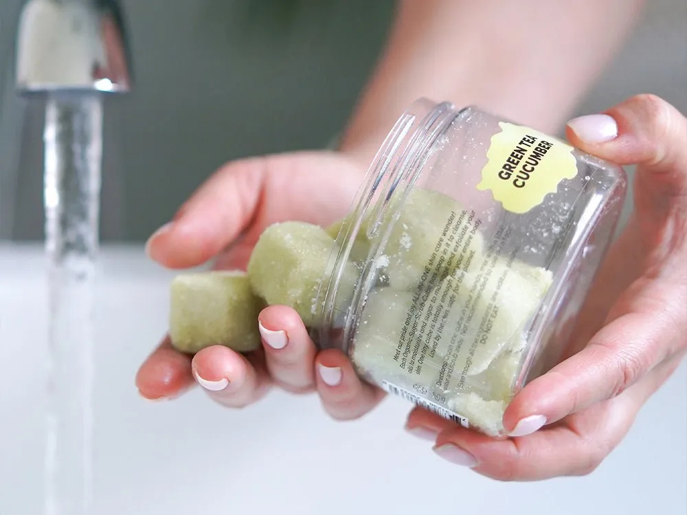 Green Tea & Cucumber Organic Sugar Scrub Cubes