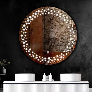 H & H Wall Mounted Backlit Digital Led Mirror with Touch Sensor | Bathroom Mirror with Led Lights | Mirror for Bedroom Washbasin led Lighting Mirrors (24 x 18 Inch) (Round)