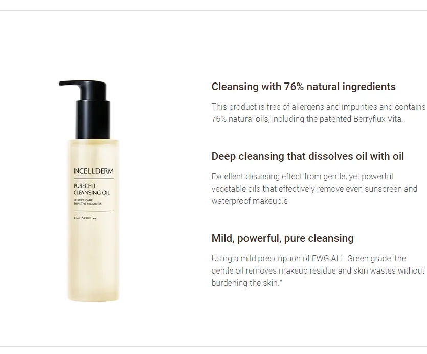 INCELLDERM Purecell Cleansing Oil