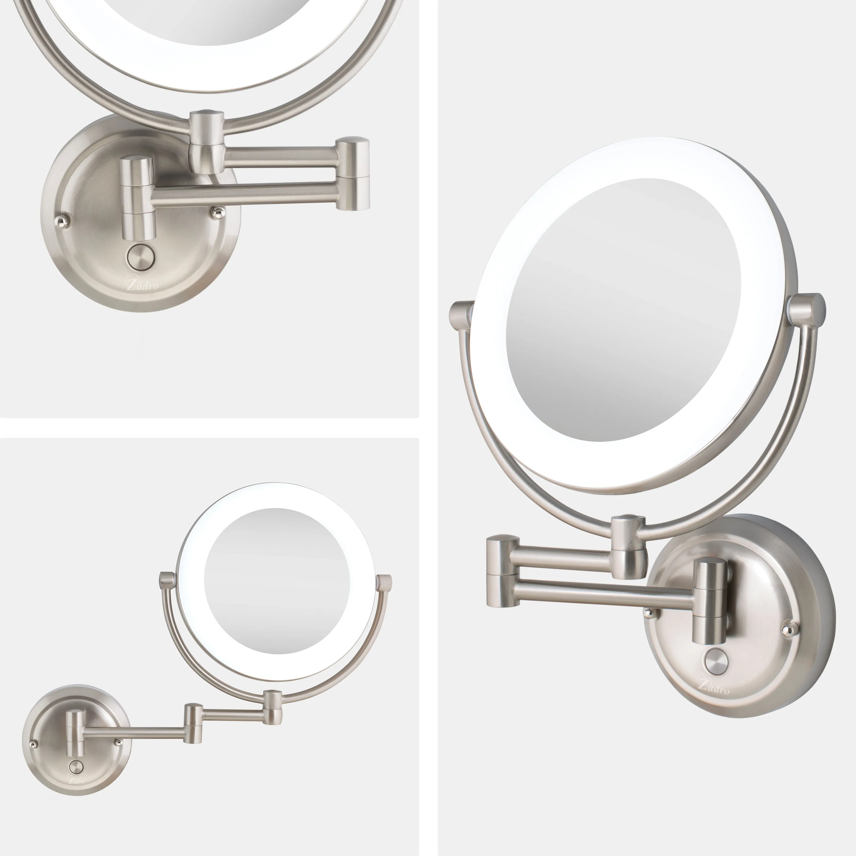 Lexington Lighted Wall Mounted Makeup Mirror with Magnification