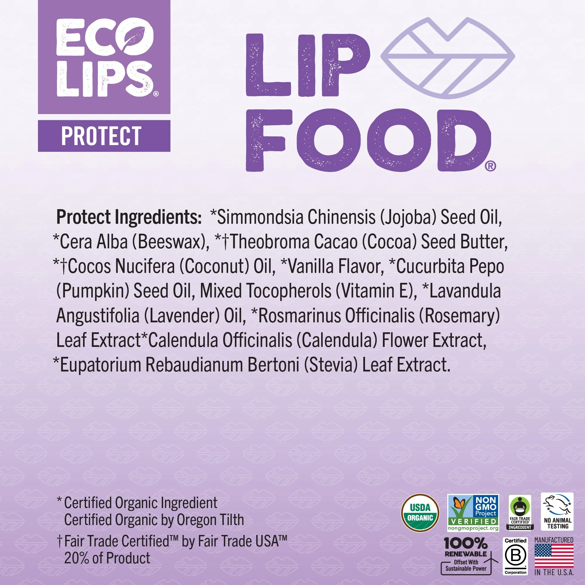 LIP FOOD® Protect Organic Lip Balm, 3 Pack