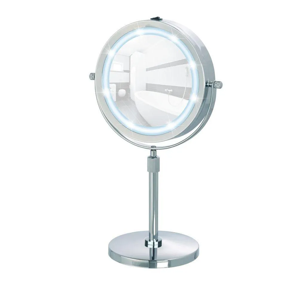 Lumi 5x LED Pedestal Makeup Mirror