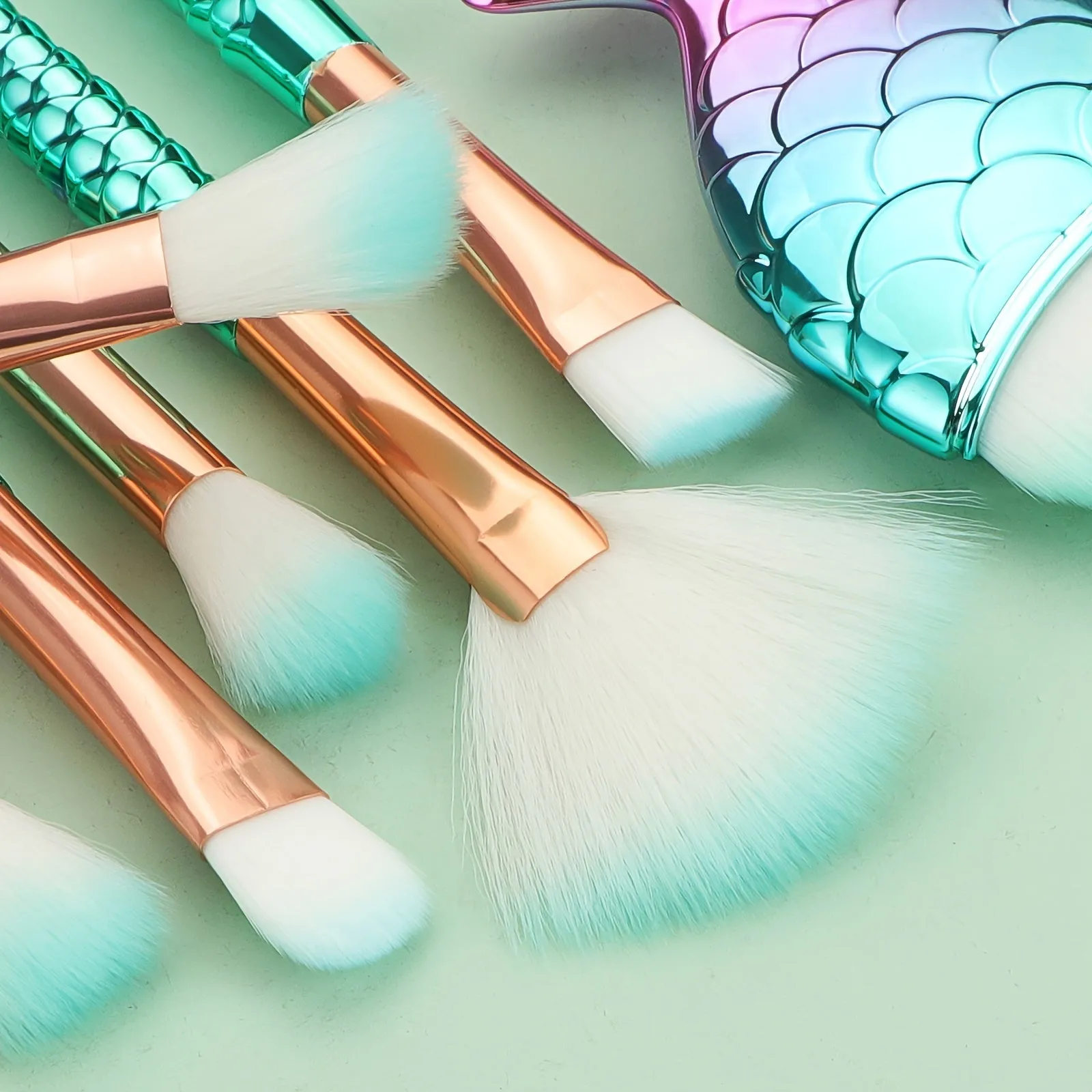 Mermaid Magic 11-Piece Colorful Makeup Brush Set