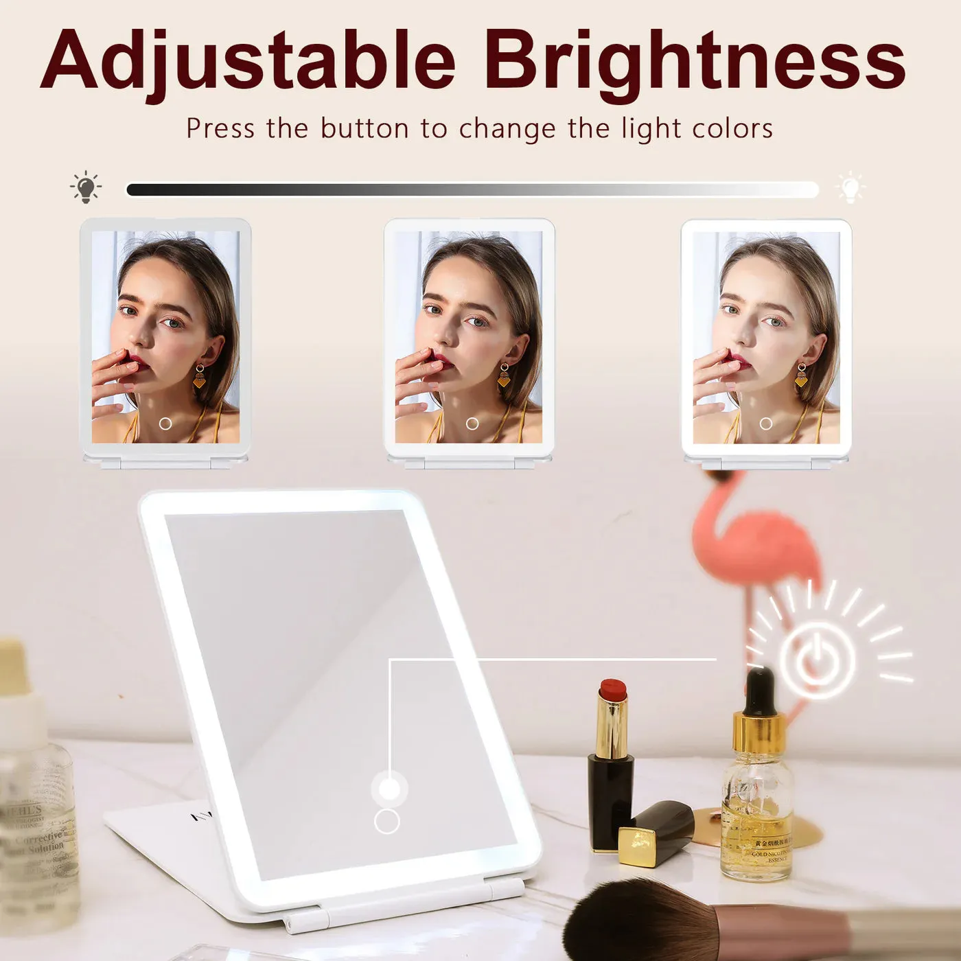 Mini Hollywood LED Travel Makeup Mirror