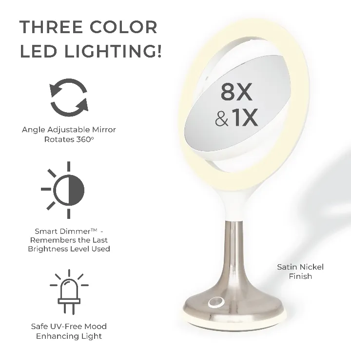 Mood Therapy Lighted Makeup Mirror with Magnification