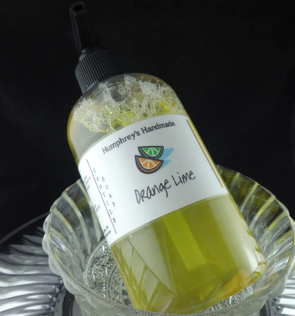 ORANGE LIME Body Wash | 8 oz | Women's Citrus Scented Castile Soap | Essential Oil