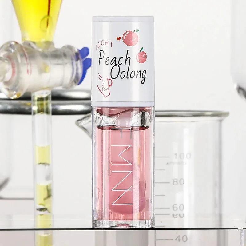 Peach Oolong and Honey Milk Moisturizing Lip Gloss Relieves Dryness and Fades Lightens Lip Lines Big Brush Head Lip Oil