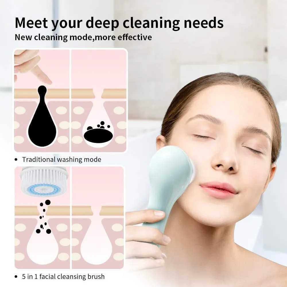 "Clarisonic Classic Sensitive Facial Cleansing Brush Head Replacement | Gentle Face Brush for Sensitive Skin ,Four pack white"