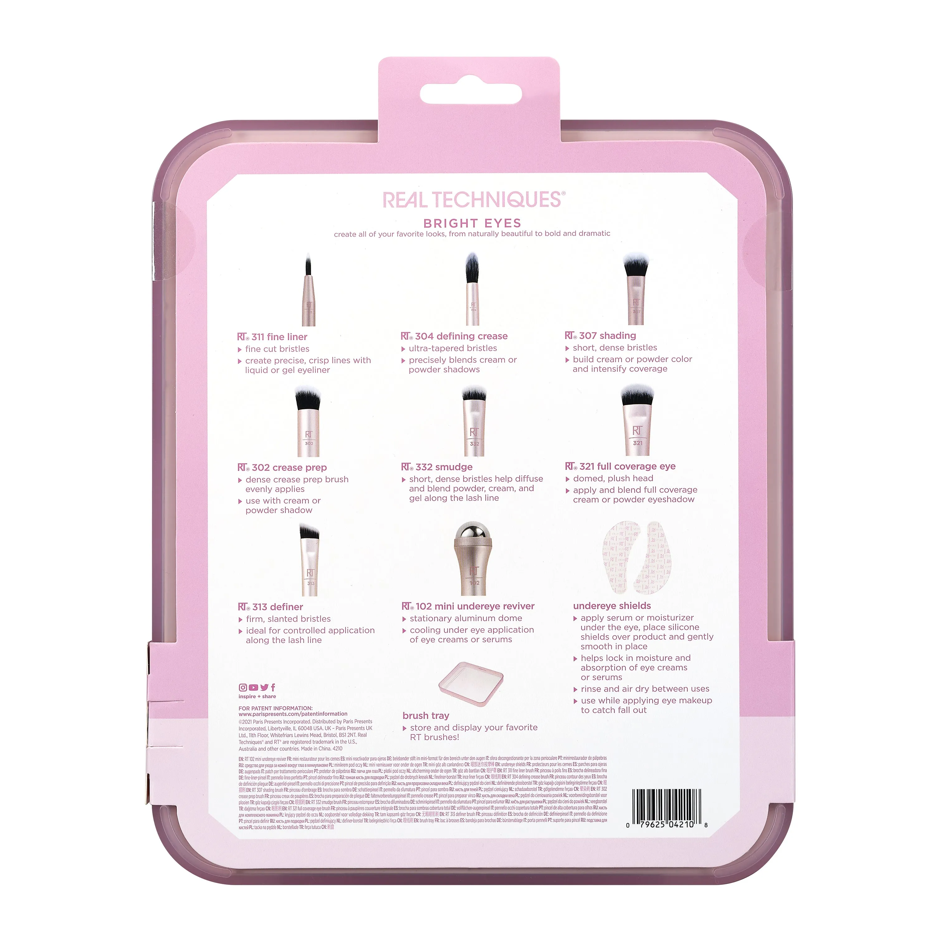 Real Techniques Pink Limited Edition Bright Eyes 10 piece Eye Makeup Brush Set