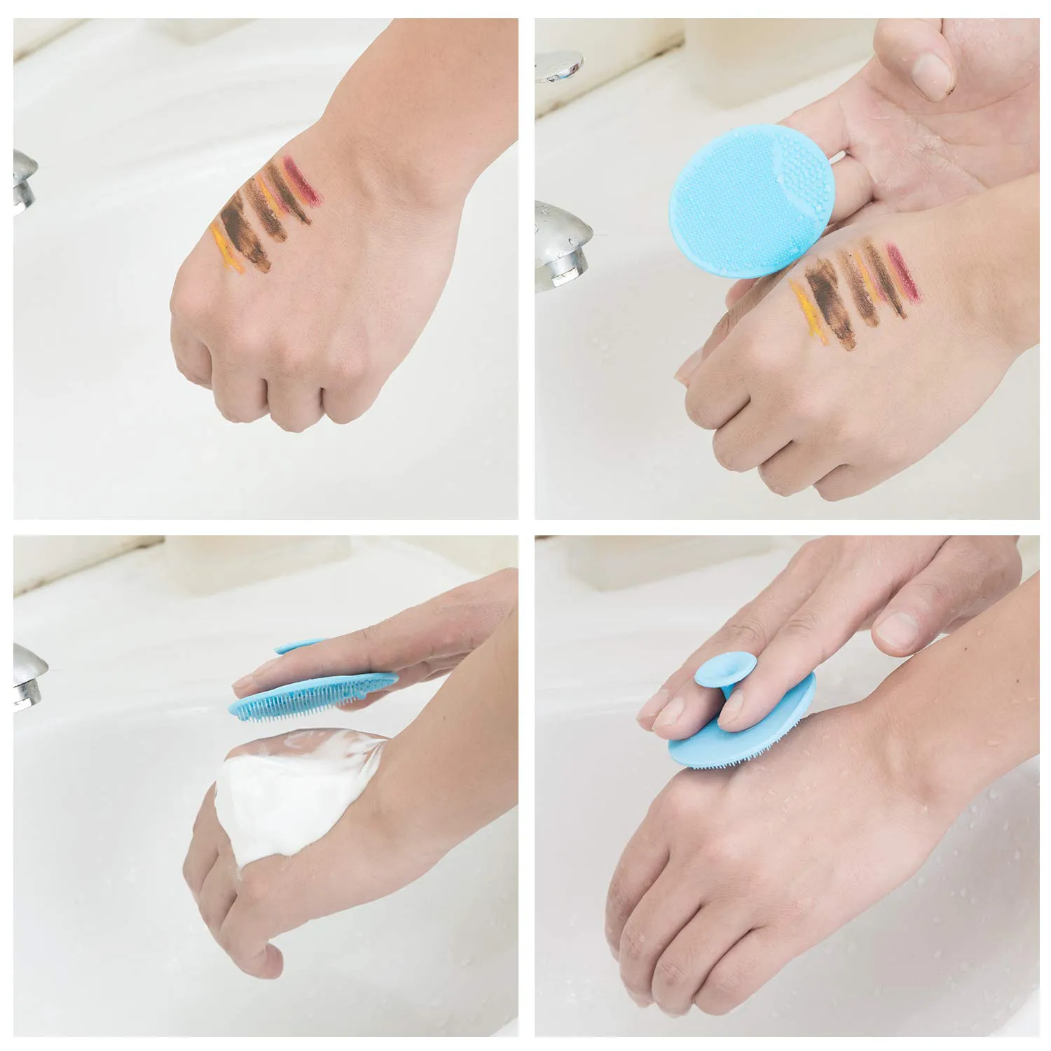 Silicone Face Scrubbers Exfoliator Brush-Facial Cleansing Brush Blackhead Scrubber Exfoliating Brush-Facial Cleansing Pads Precision Pore Cleansing Pad Acne Blackheads Removing Face Brush-2 Pack
