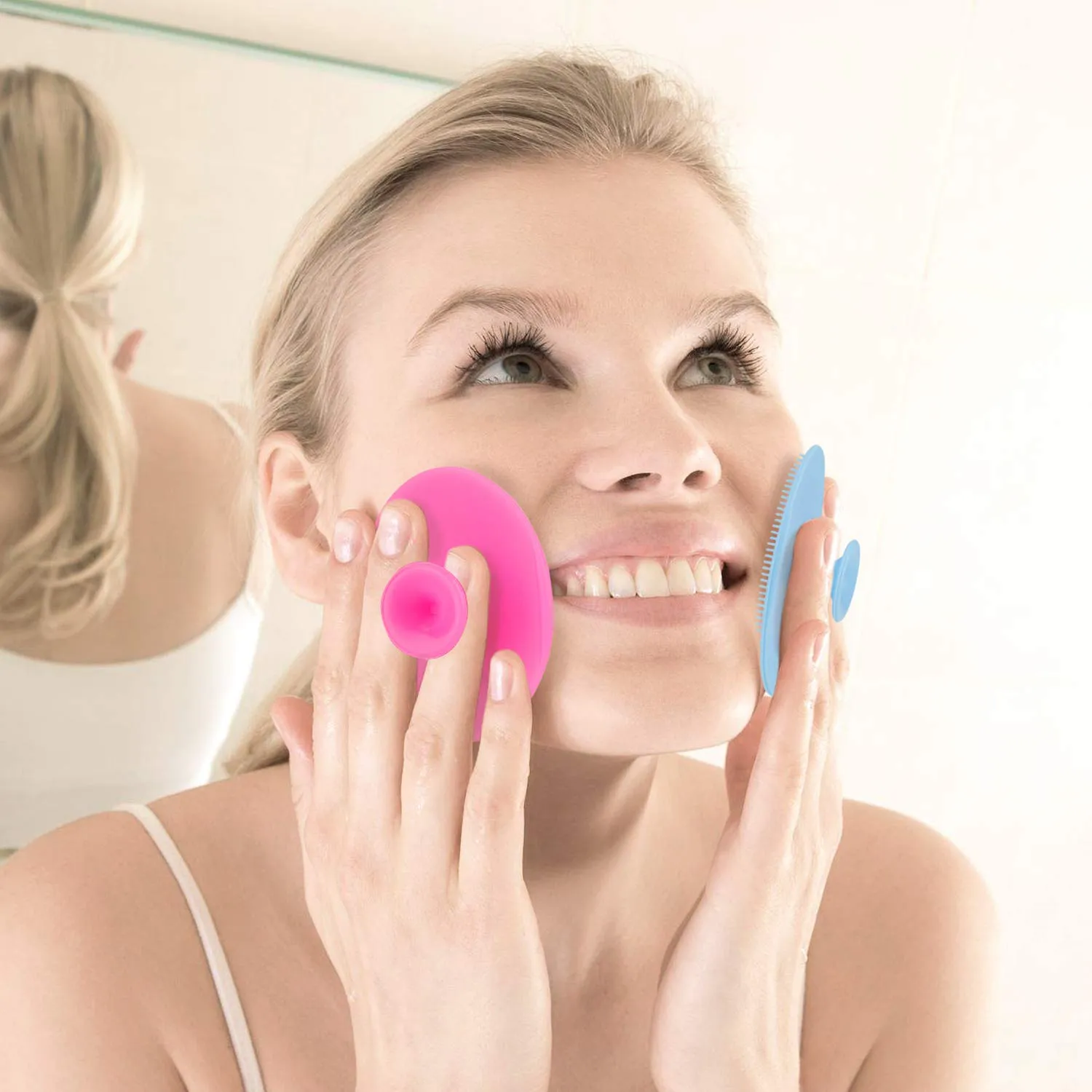 Silicone Face Scrubbers Exfoliator Brush-Facial Cleansing Brush Blackhead Scrubber Exfoliating Brush-Facial Cleansing Pads Precision Pore Cleansing Pad Acne Blackheads Removing Face Brush-2 Pack