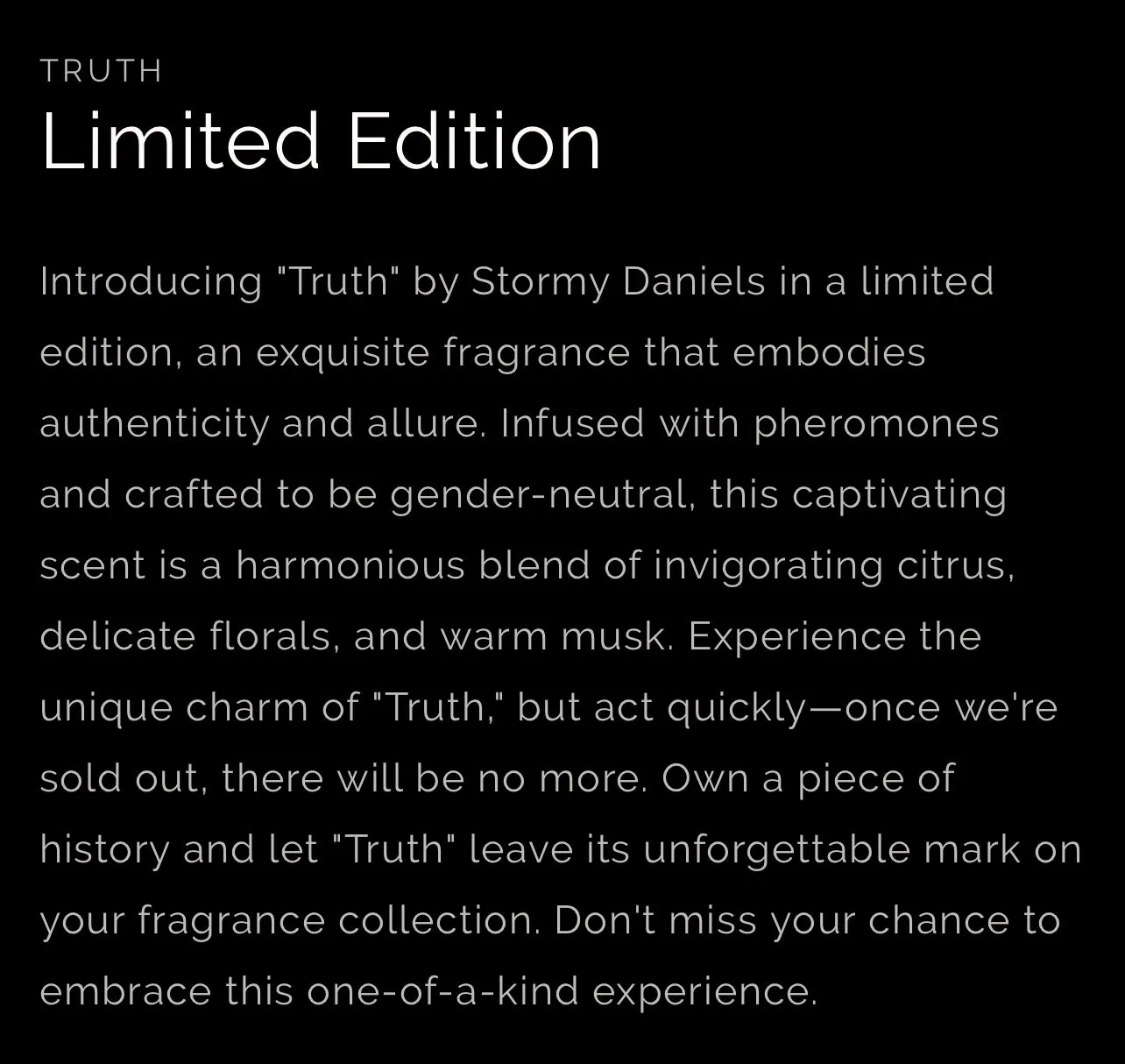 Truth Perfume exclusive deal